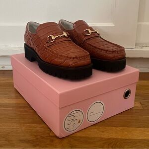 [SOLD] Intentionally Blank Leather Platform Loafer - brown croc